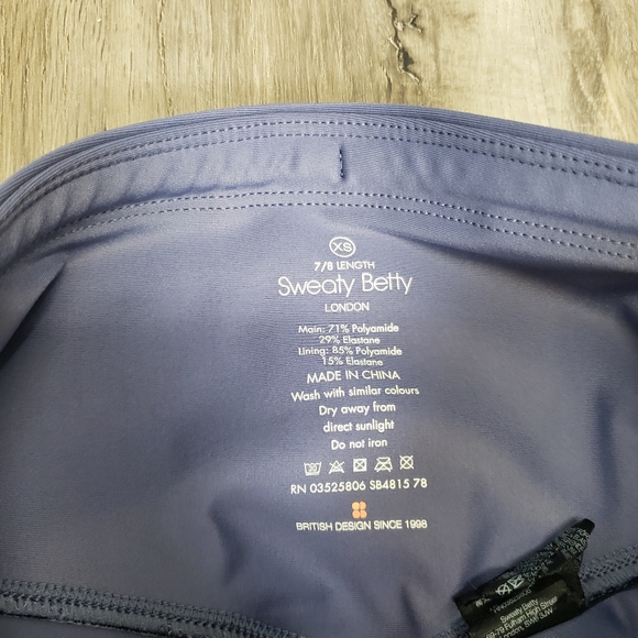 Sweaty‎ Betty 7/8 Length Purple Reflective Detail Women's XS Leggings Tights - Picture 2 of 7